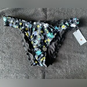 Brand new with tags black floral bikini bottom from Shade and Shore size medium